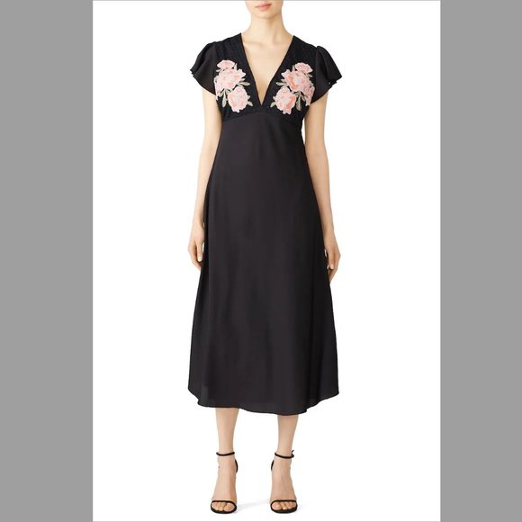 Cleobella Crush Midi Dress Floral Embroidered Boho sz Small - Picture 1 of 13